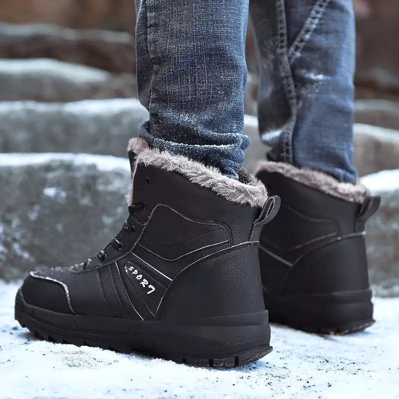 Men's Snow Boots - Stylish Genuine Leather Fashion Footwear