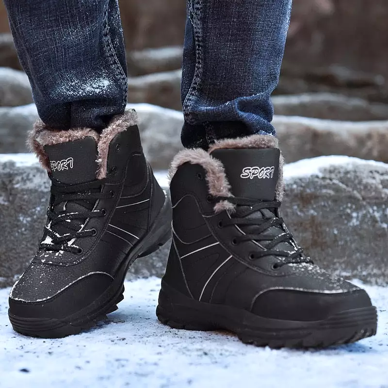 Men's Snow Boots - Stylish Genuine Leather Fashion Footwear