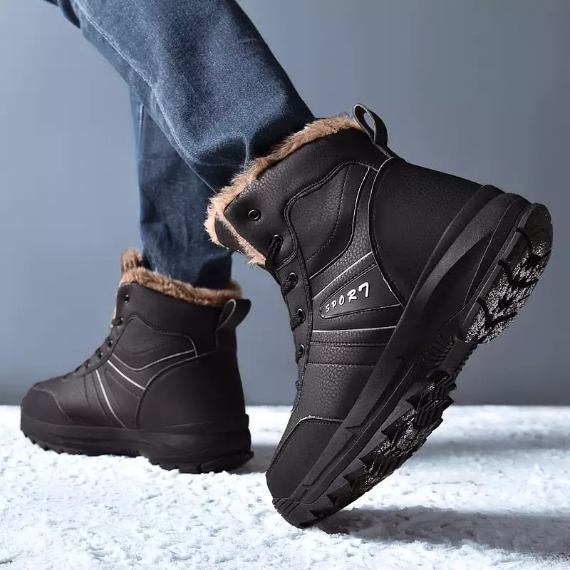 Men's Snow Boots - Stylish Genuine Leather Fashion Footwear