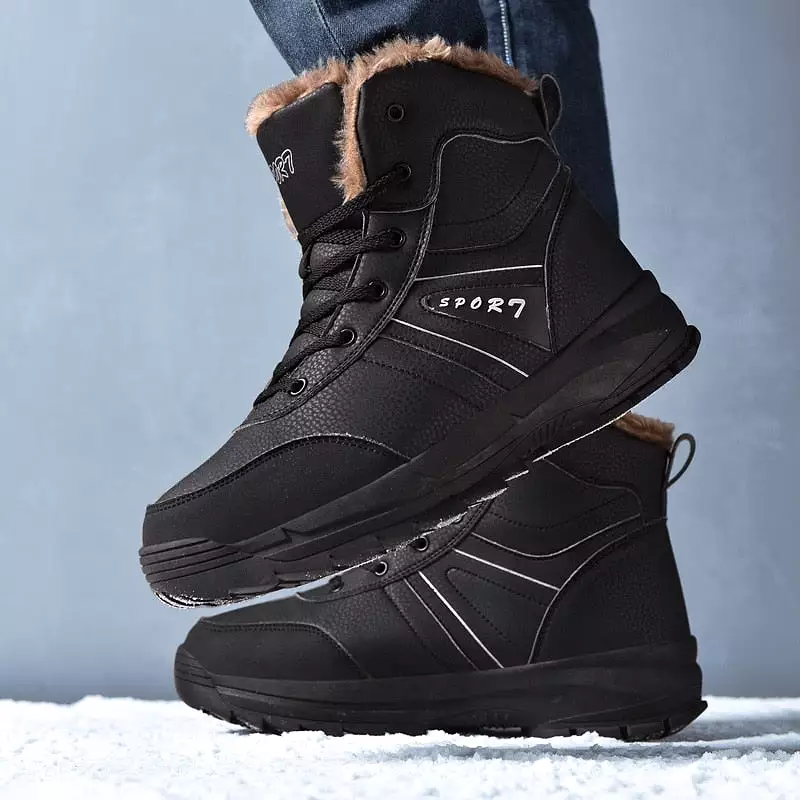 Men's Snow Boots - Stylish Genuine Leather Fashion Footwear