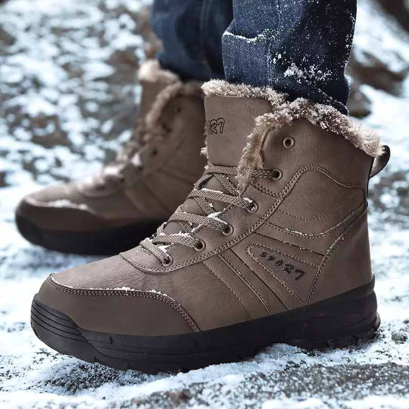 Men's Snow Boots - Stylish Genuine Leather Fashion Footwear