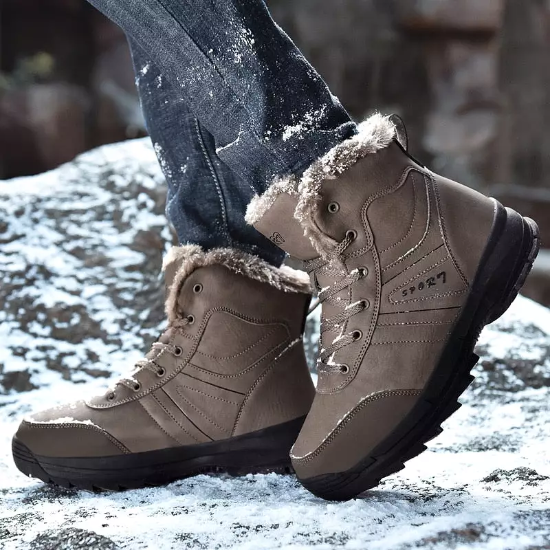 Men's Snow Boots - Stylish Genuine Leather Fashion Footwear