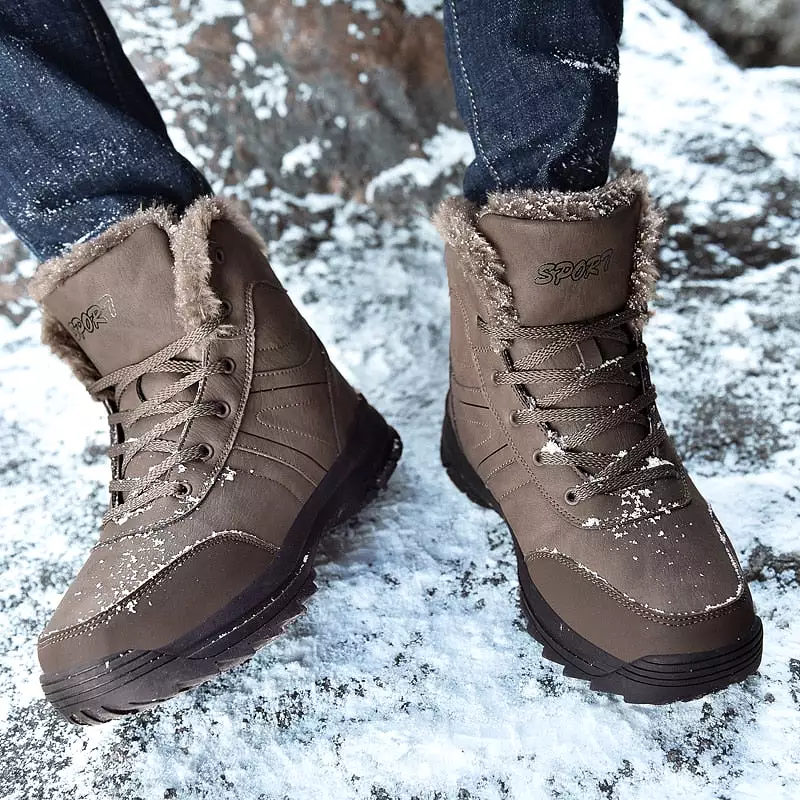 Men's Snow Boots - Stylish Genuine Leather Fashion Footwear