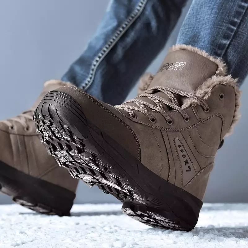 Men's Snow Boots - Stylish Genuine Leather Fashion Footwear