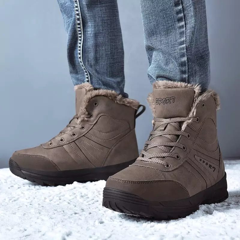 Men's Snow Boots - Stylish Genuine Leather Fashion Footwear