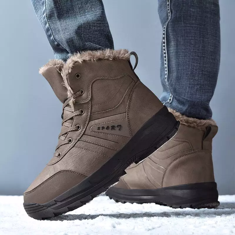 Men's Snow Boots - Stylish Genuine Leather Fashion Footwear