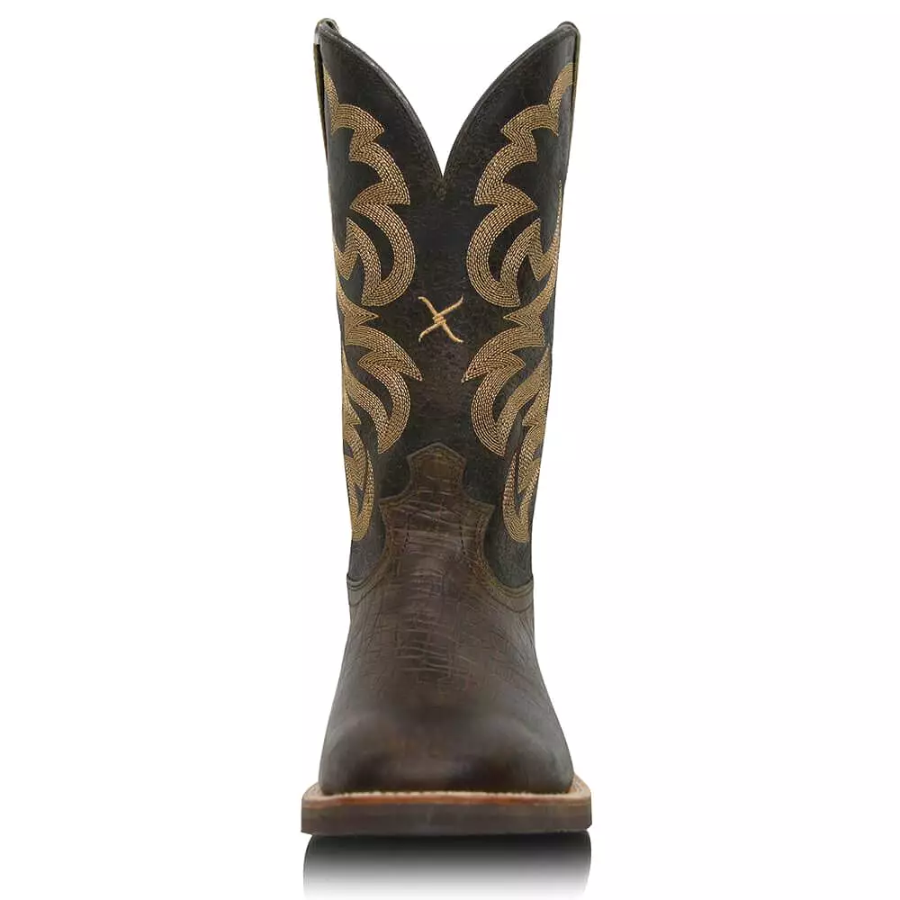 Men's Twisted X Ruff Stock Boots - Tobac and Taupe