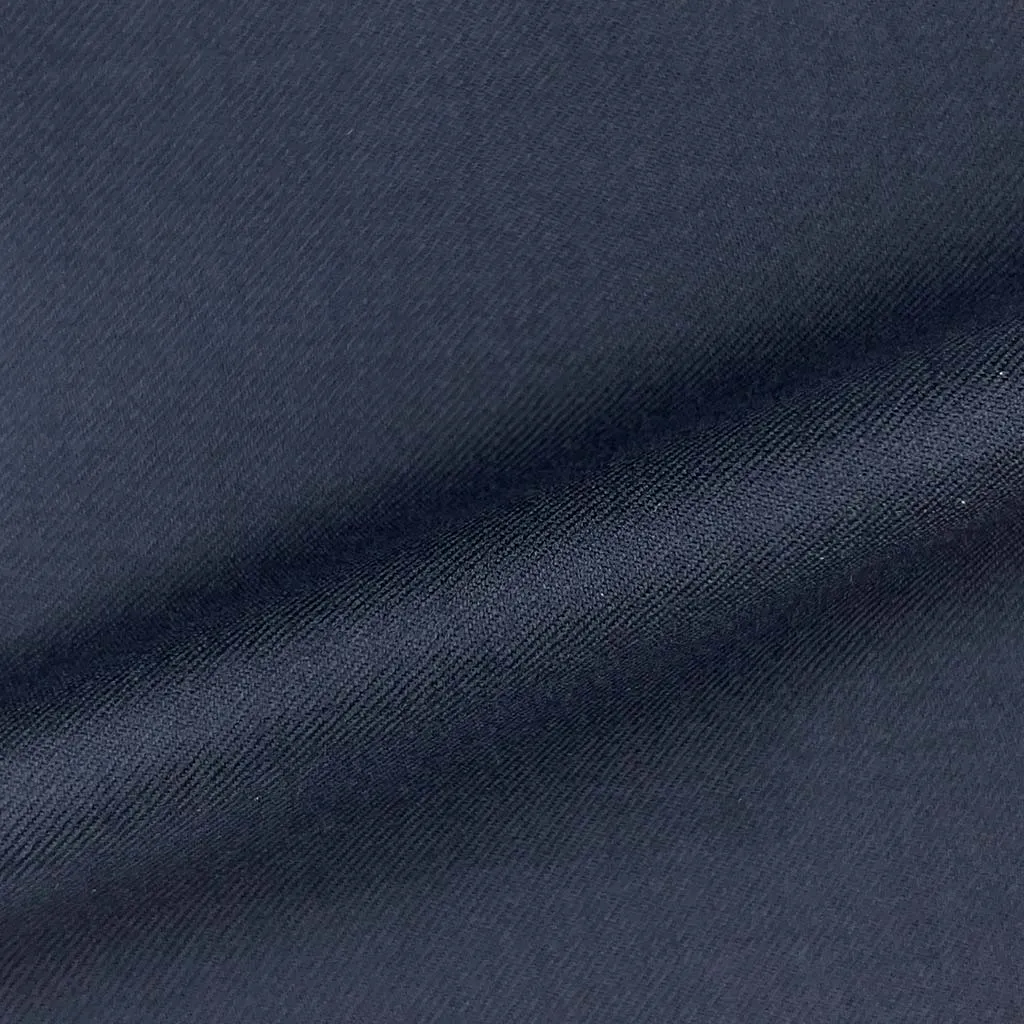 Midnight Blue Comfort Stretch Plain Weave Flannel