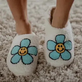 Mint flower slippers