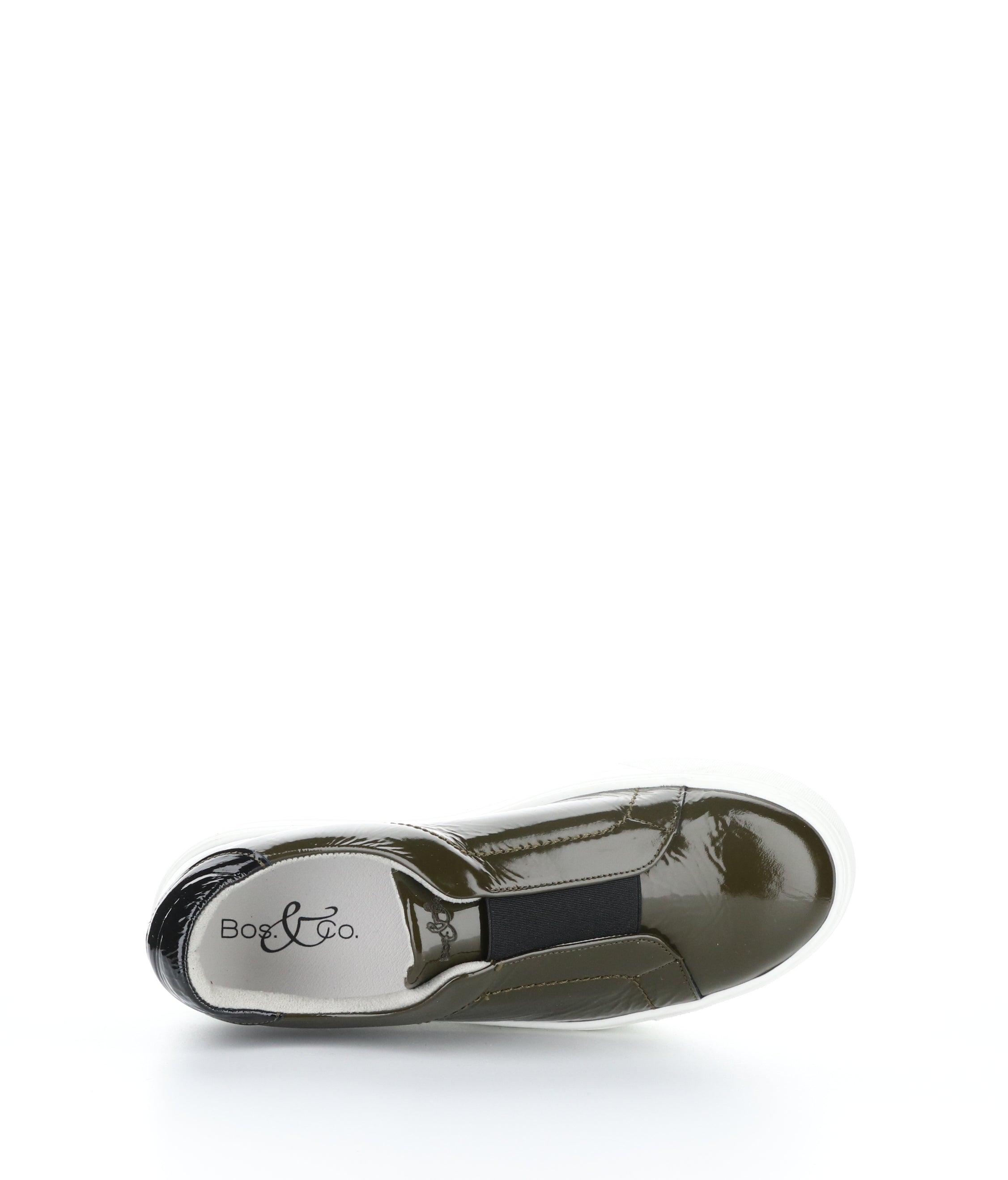 Mona Olive/Black Slip-On Shoes - Elasticated for Maximum Comfort