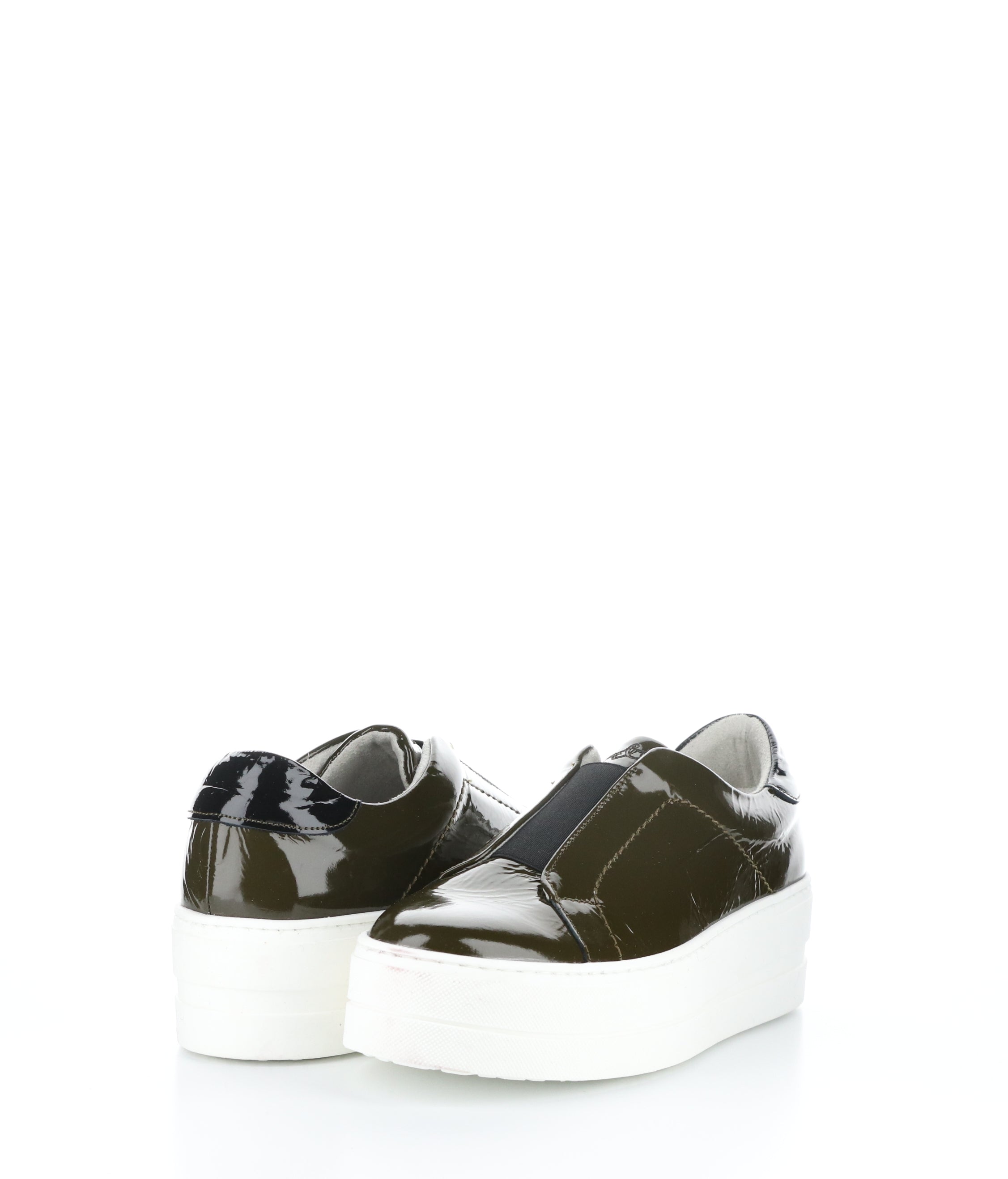 Mona Olive/Black Slip-On Shoes - Elasticated for Maximum Comfort