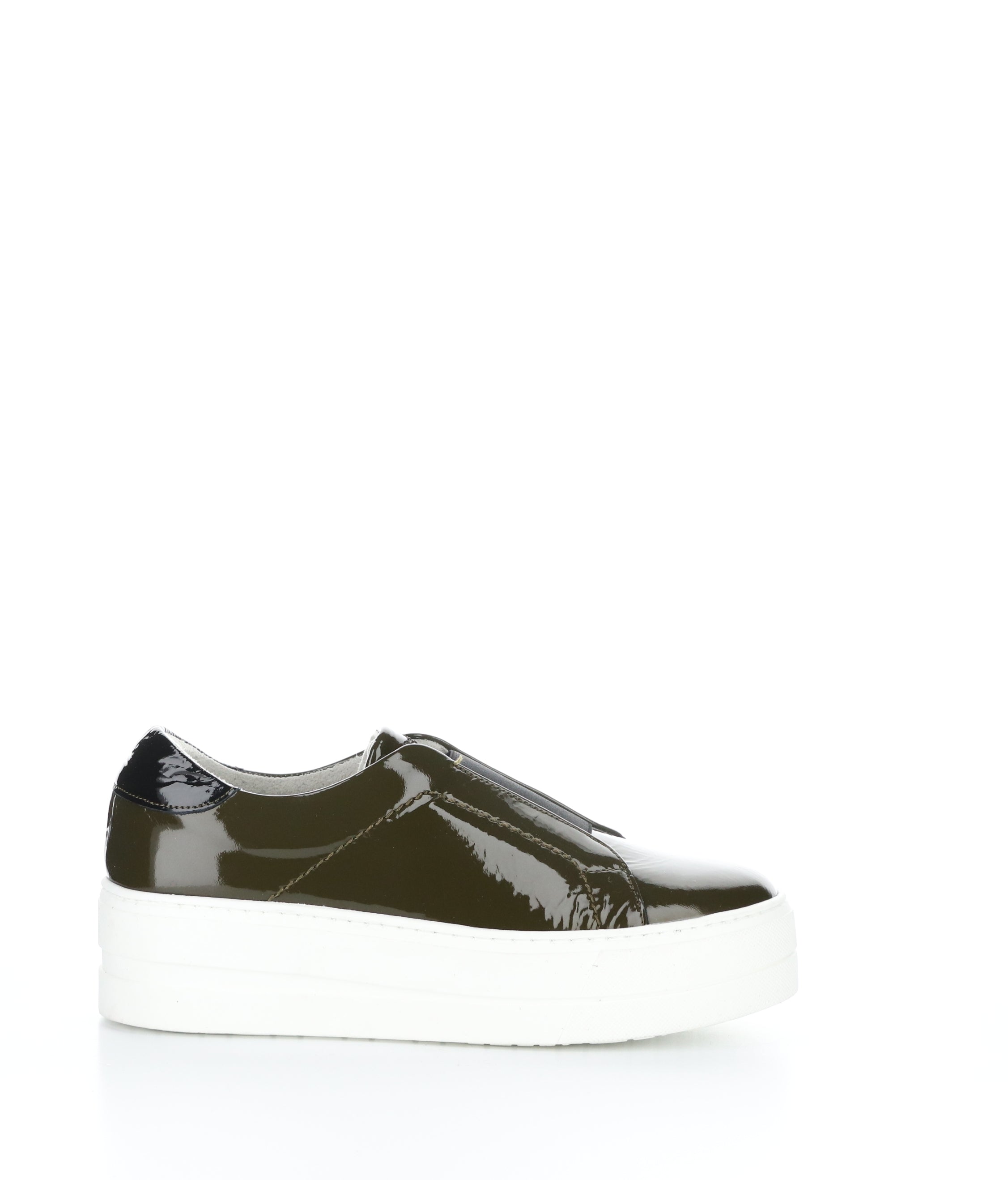 Mona Olive/Black Slip-On Shoes - Elasticated for Maximum Comfort