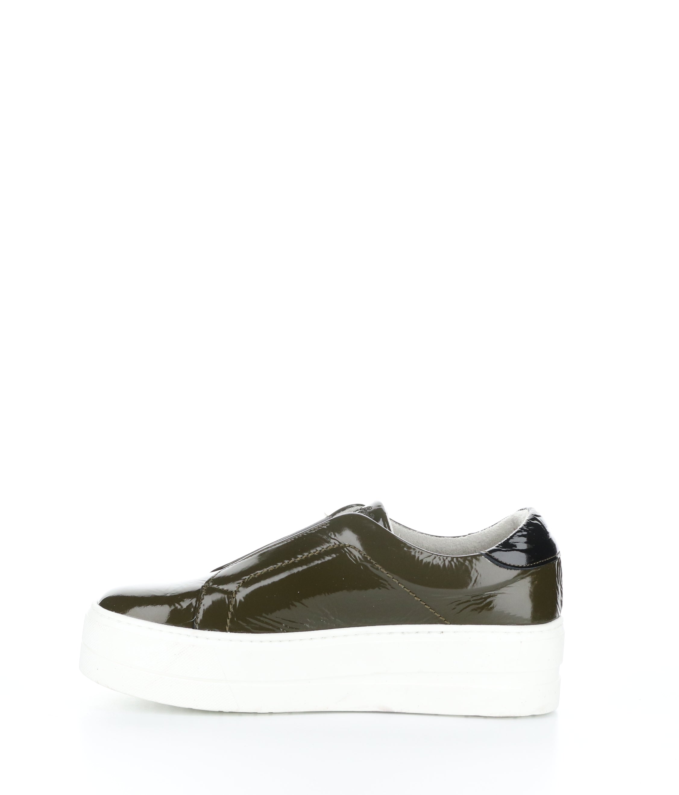 Mona Olive/Black Slip-On Shoes - Elasticated for Maximum Comfort