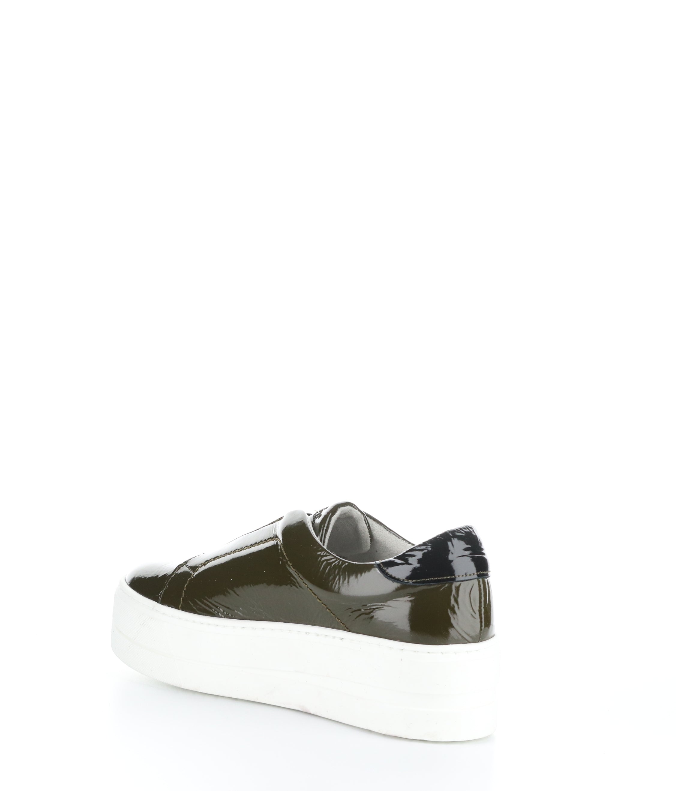 Mona Olive/Black Slip-On Shoes - Elasticated for Maximum Comfort