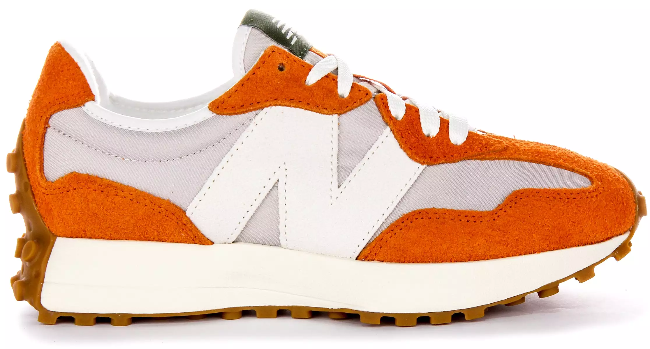 New Balance U327 Grey Orange Trainers