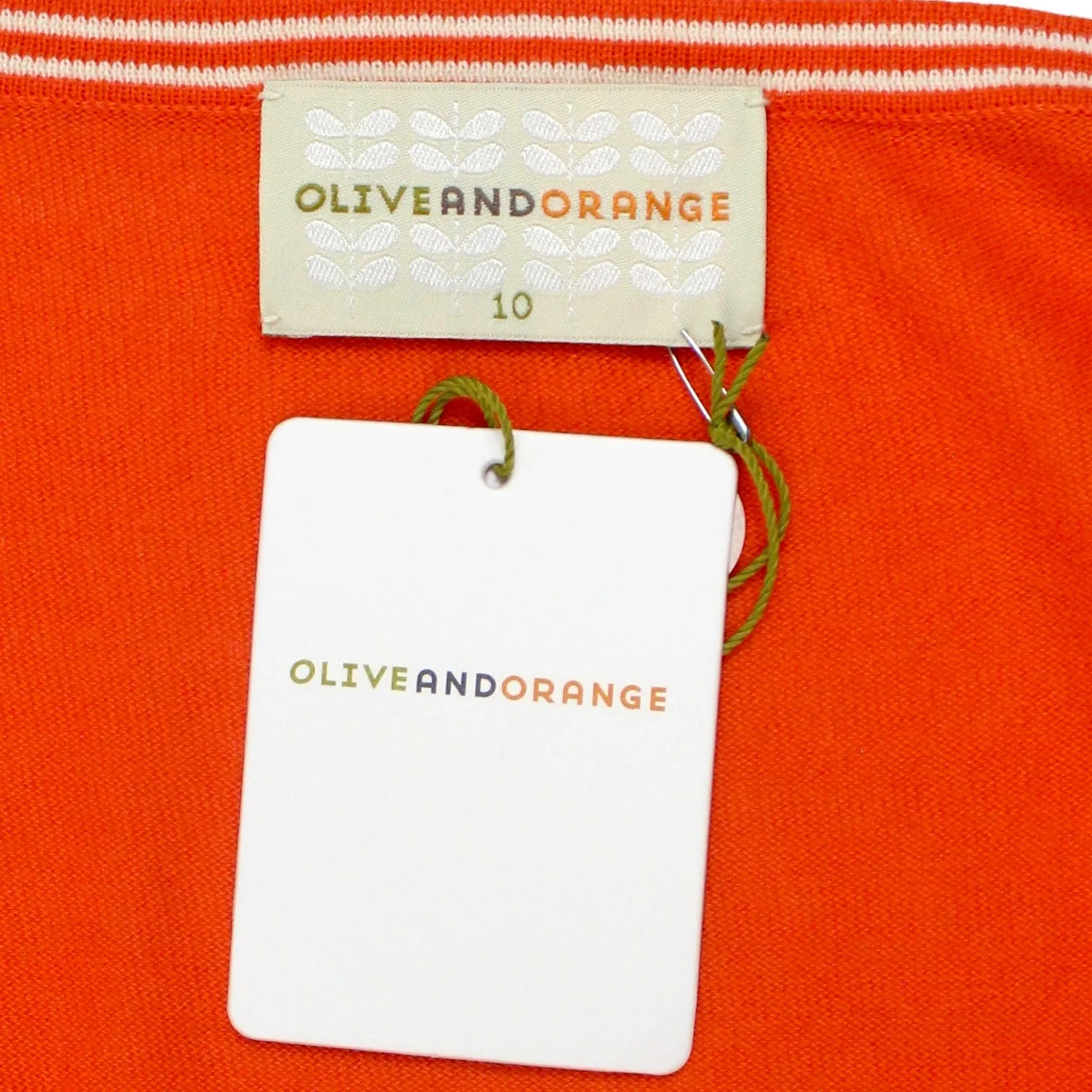 Olive Orange Orange V-Neck Cardigan