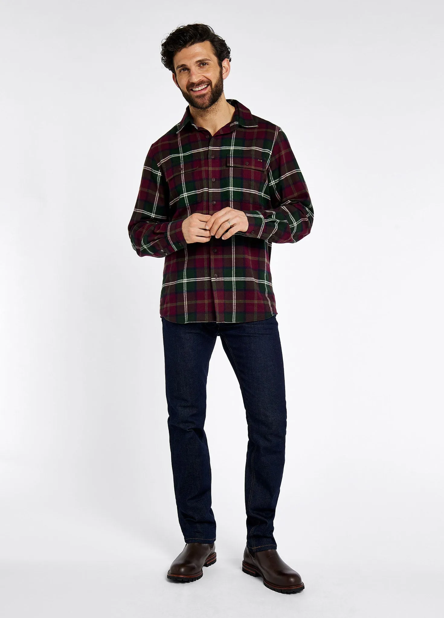 Ox Blood Shelbourne Check Flannel Shirt