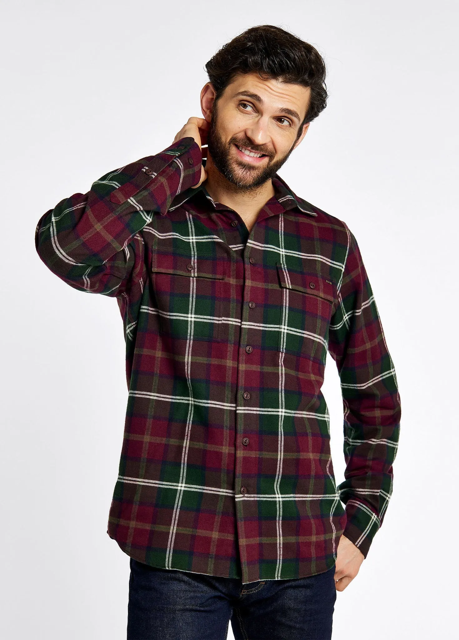 Ox Blood Shelbourne Check Flannel Shirt