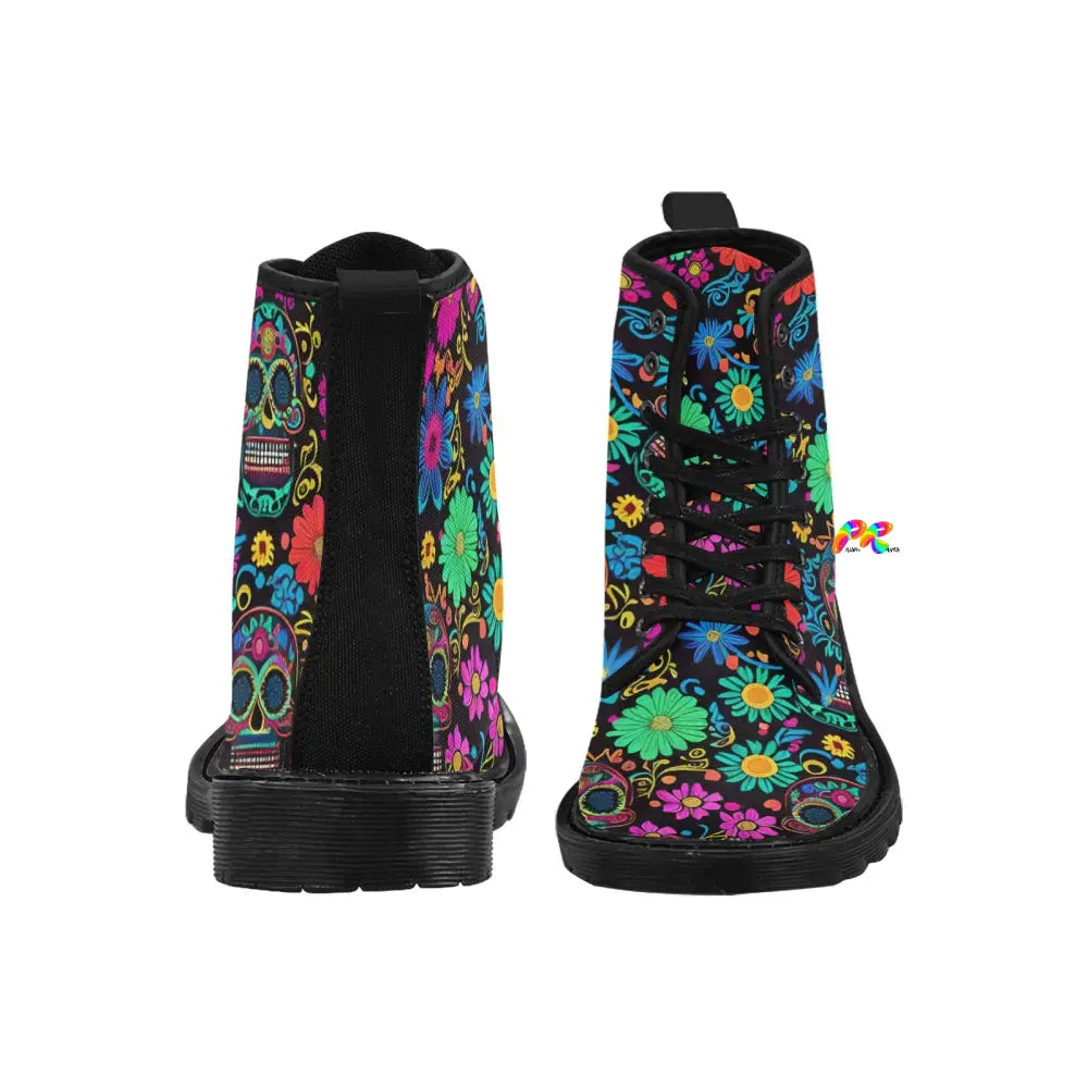 Painkiller Women's Canvas Rave Boots - Lace-up Design