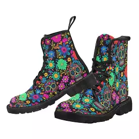 Painkiller Women's Canvas Rave Boots - Lace-up Design