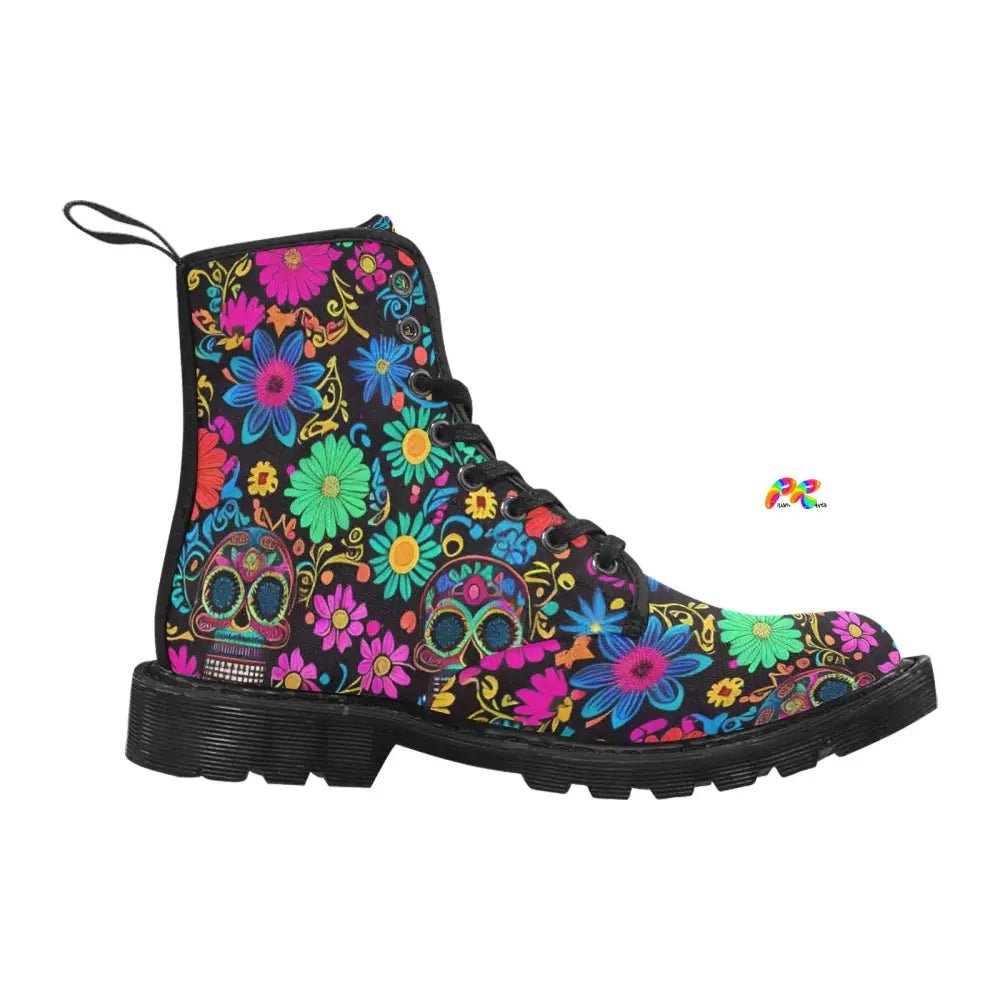 Painkiller Women's Canvas Rave Boots - Lace-up Design