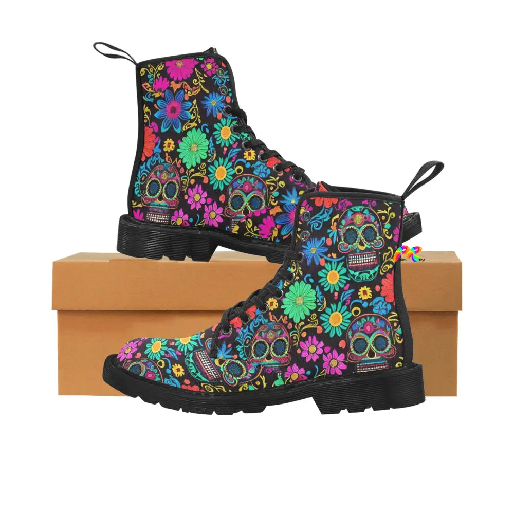 Painkiller Women's Canvas Rave Boots - Lace-up Design