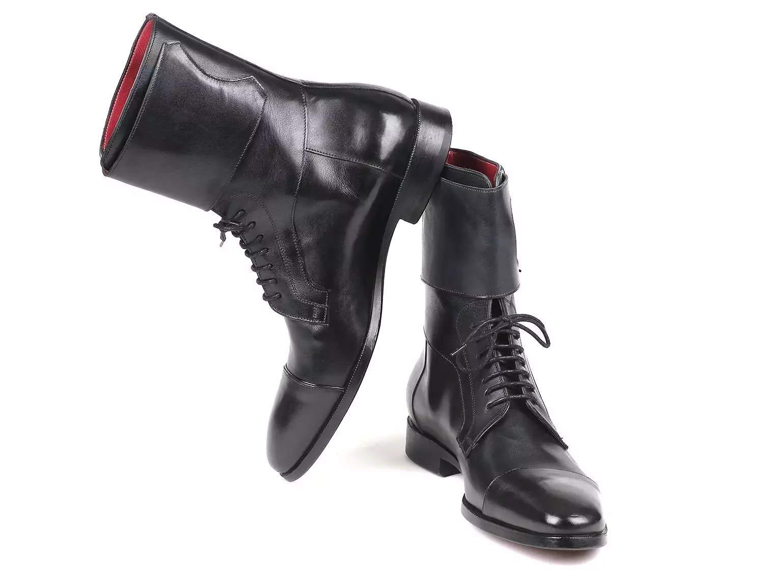 Paul Parkman Black Calfskin High Boots - Men's (ID#F555-BLK)