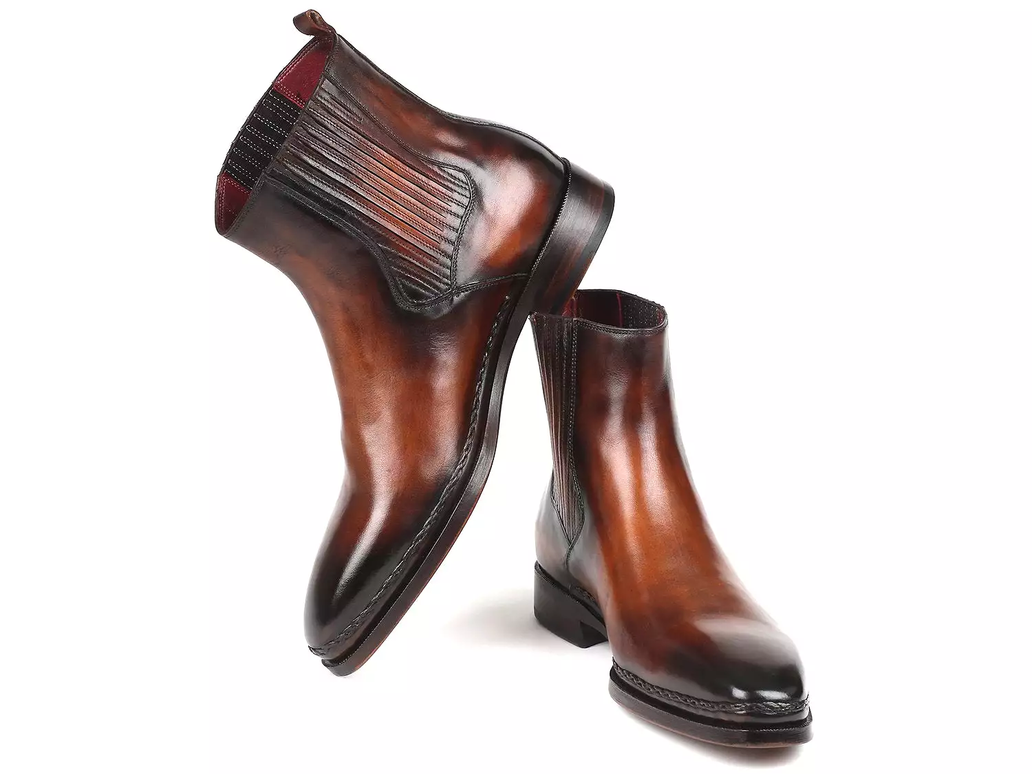 Paul Parkman Chelsea Boots - Brown Burnished Leather