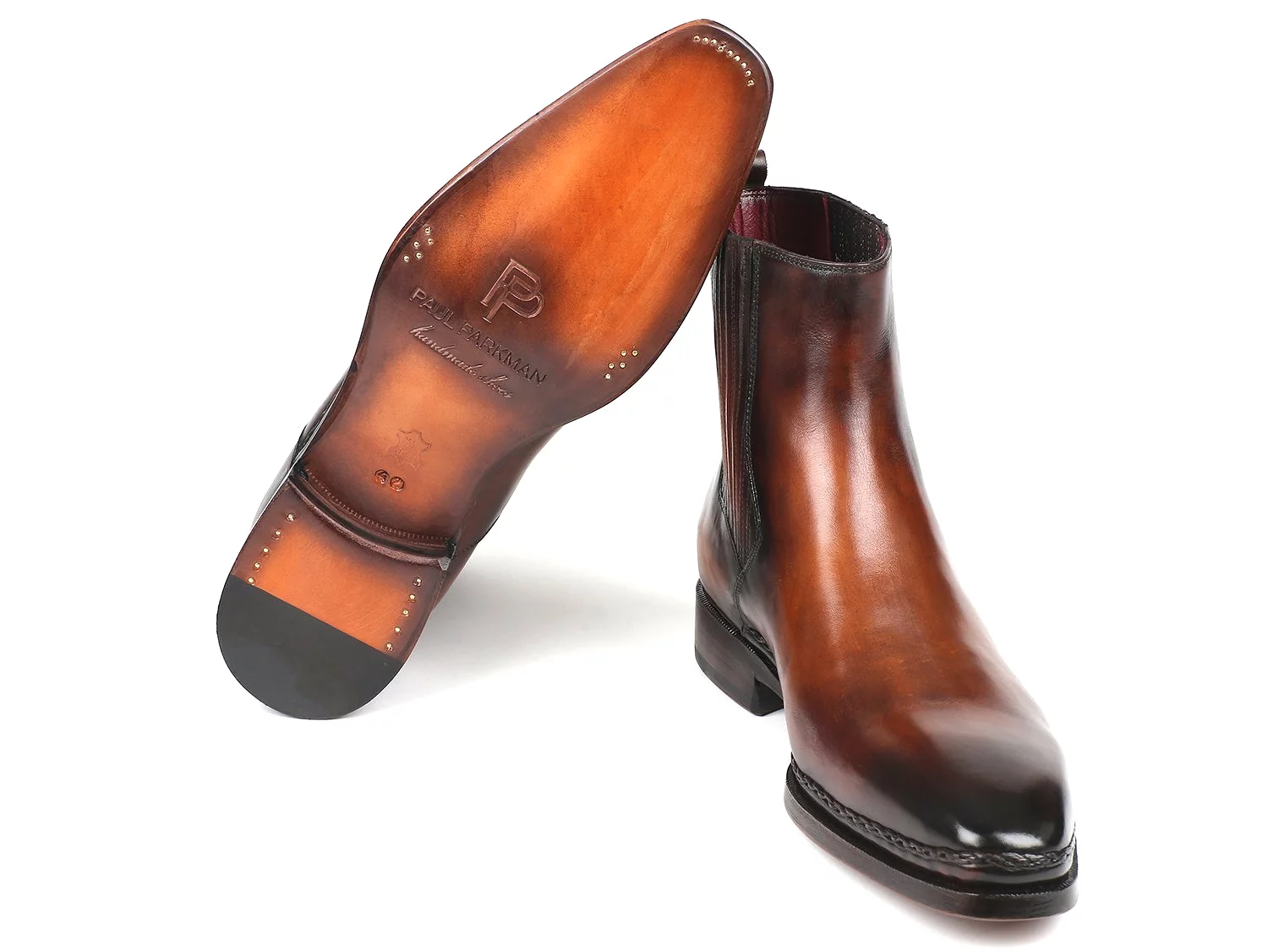 Paul Parkman Chelsea Boots - Brown Burnished Leather