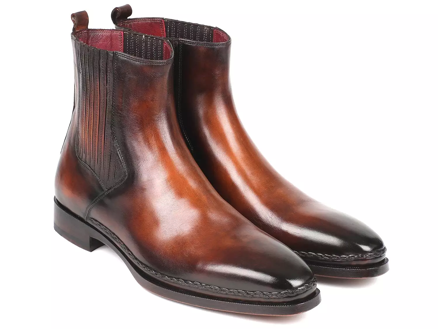 Paul Parkman Chelsea Boots - Brown Burnished Leather