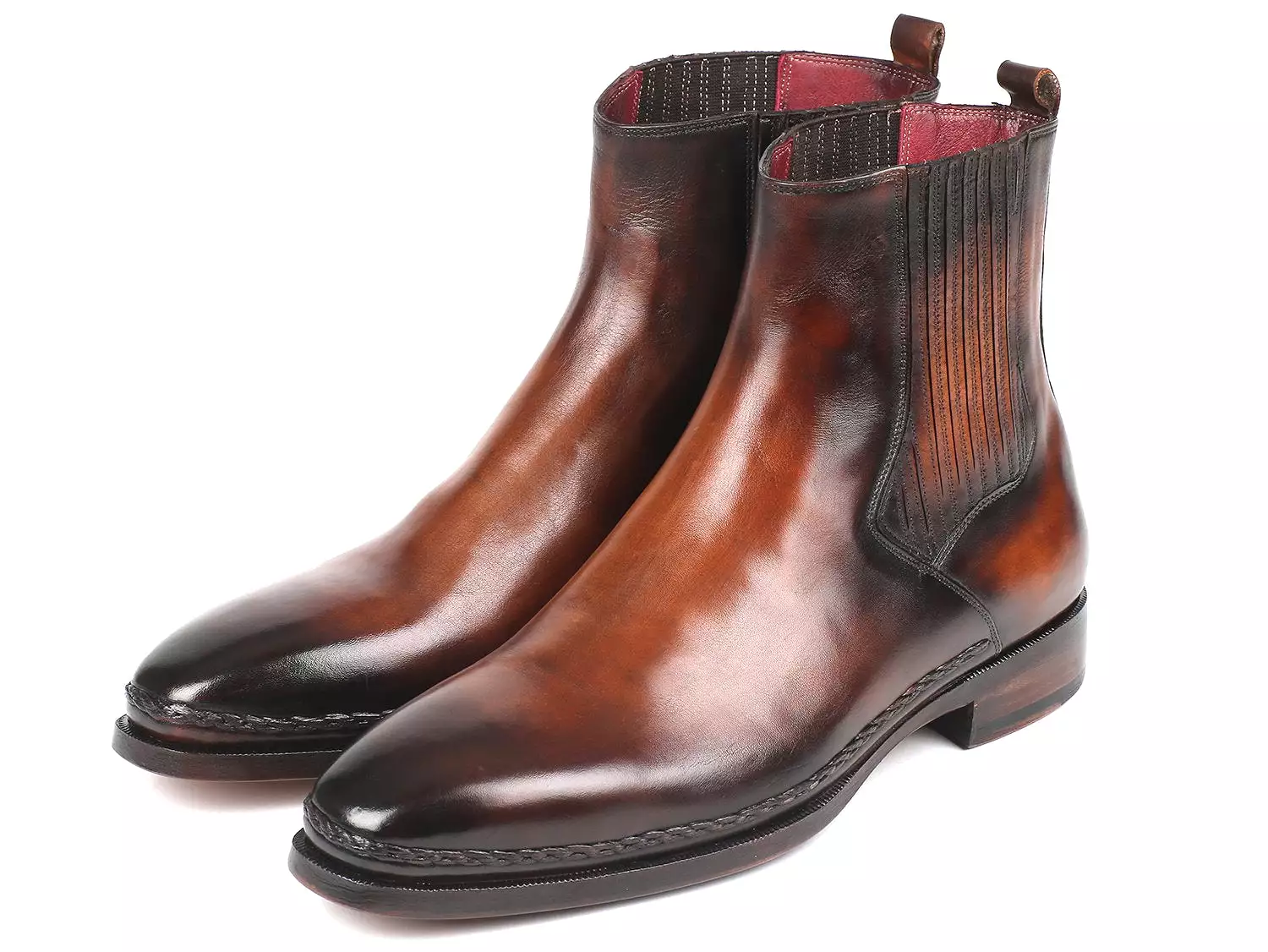 Paul Parkman Chelsea Boots - Brown Burnished Leather