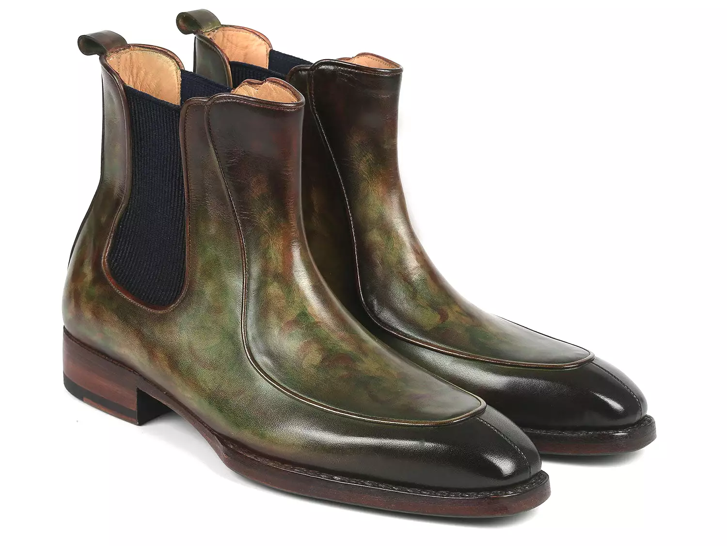 Paul Parkman Green Chelsea Boots Goodyear Welted - BT822GRN