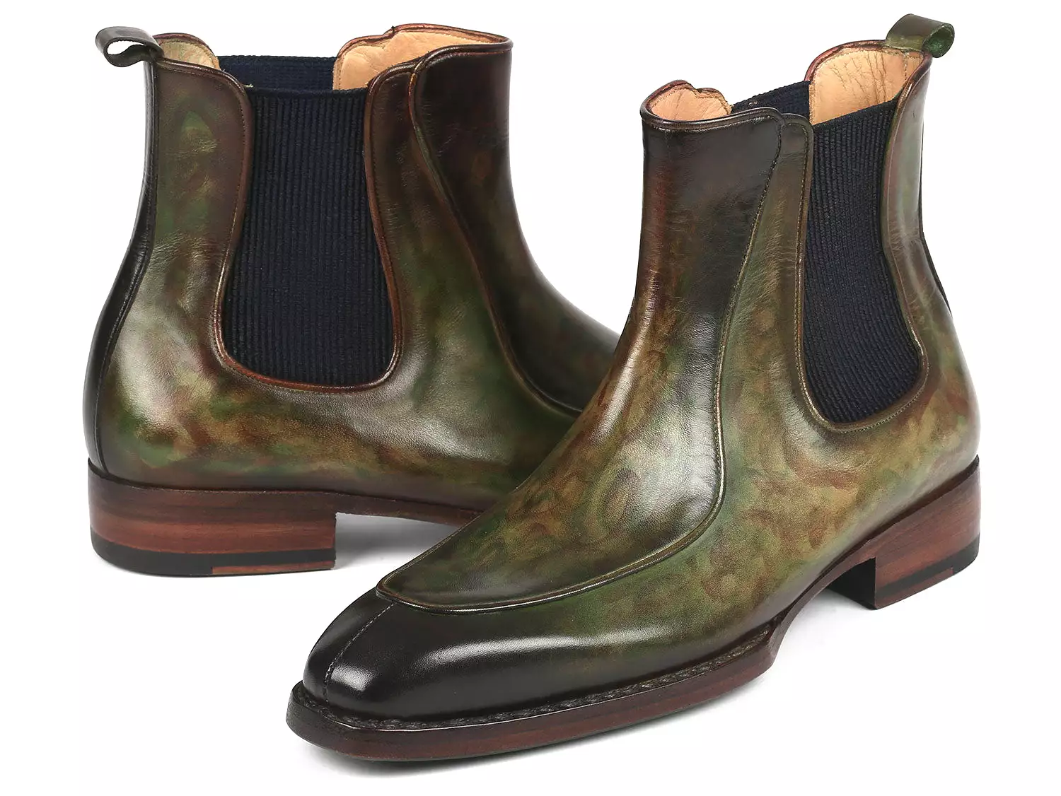 Paul Parkman Green Chelsea Boots Goodyear Welted - BT822GRN