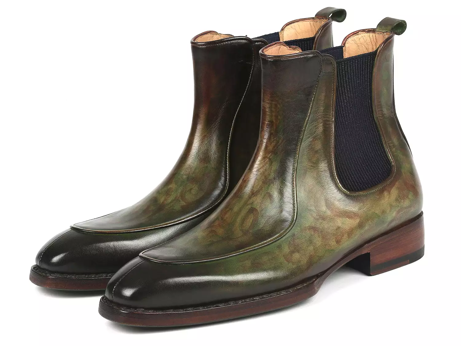 Paul Parkman Green Chelsea Boots Goodyear Welted - BT822GRN