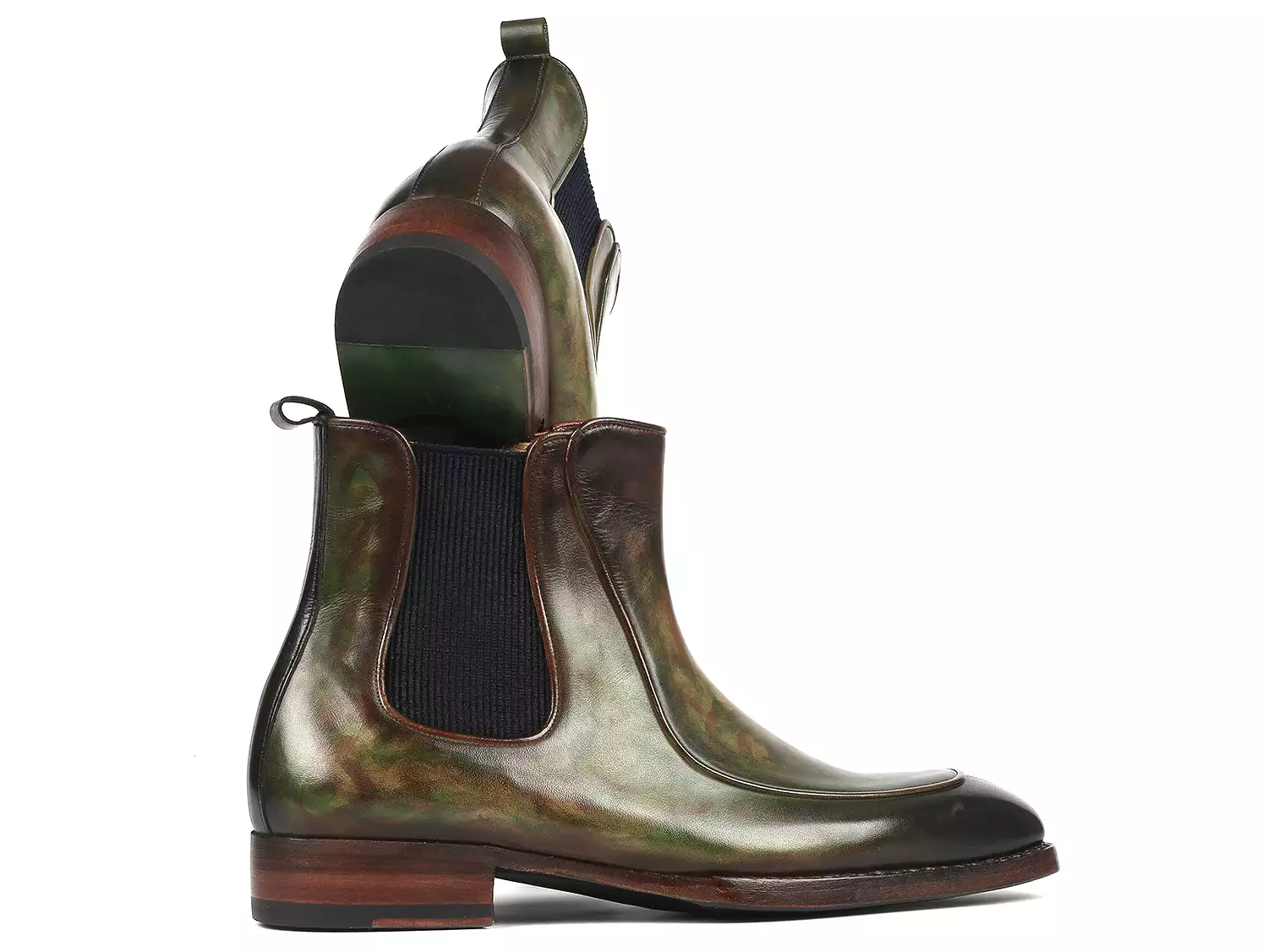 Paul Parkman Green Chelsea Boots Goodyear Welted - BT822GRN