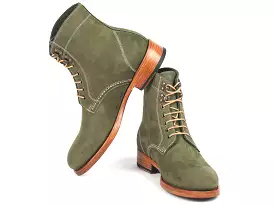 Paul Parkman Green Nubuck Boots 824NGR33