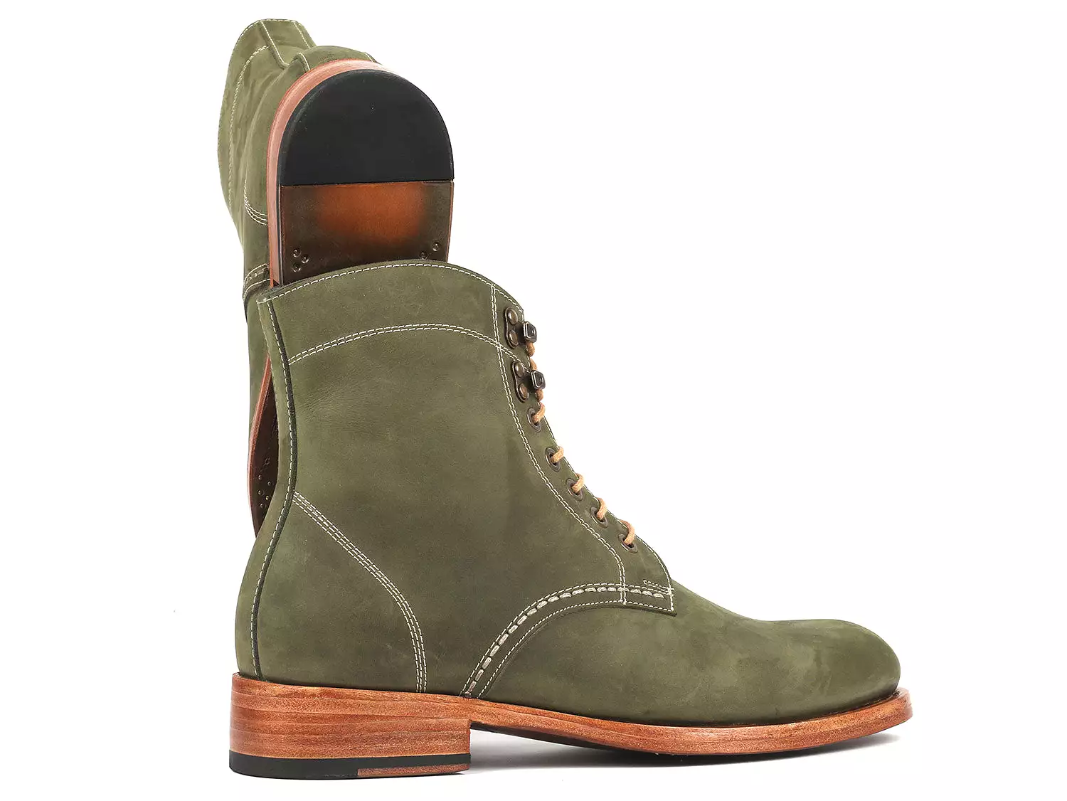 Paul Parkman Green Nubuck Boots 824NGR33