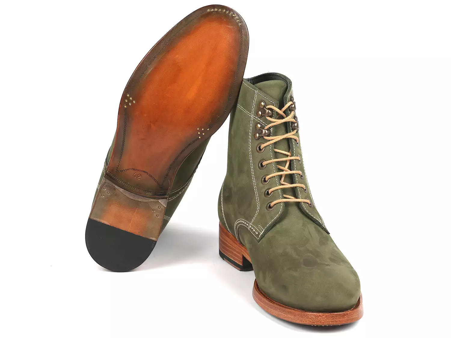 Paul Parkman Green Nubuck Boots 824NGR33