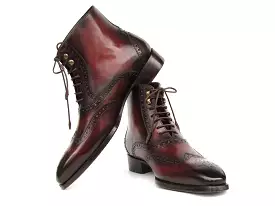 Paul Parkman Men's Bordeaux Leather Wingtip Boots - BT4861