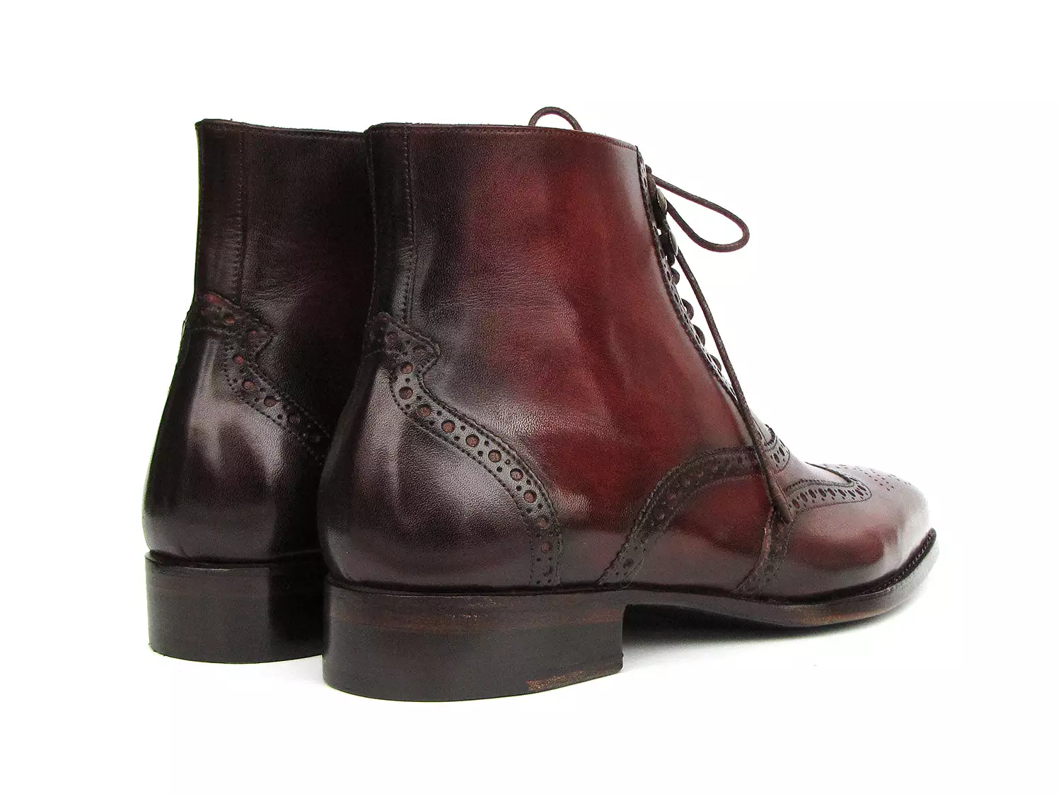 Paul Parkman Men's Bordeaux Leather Wingtip Boots - BT4861