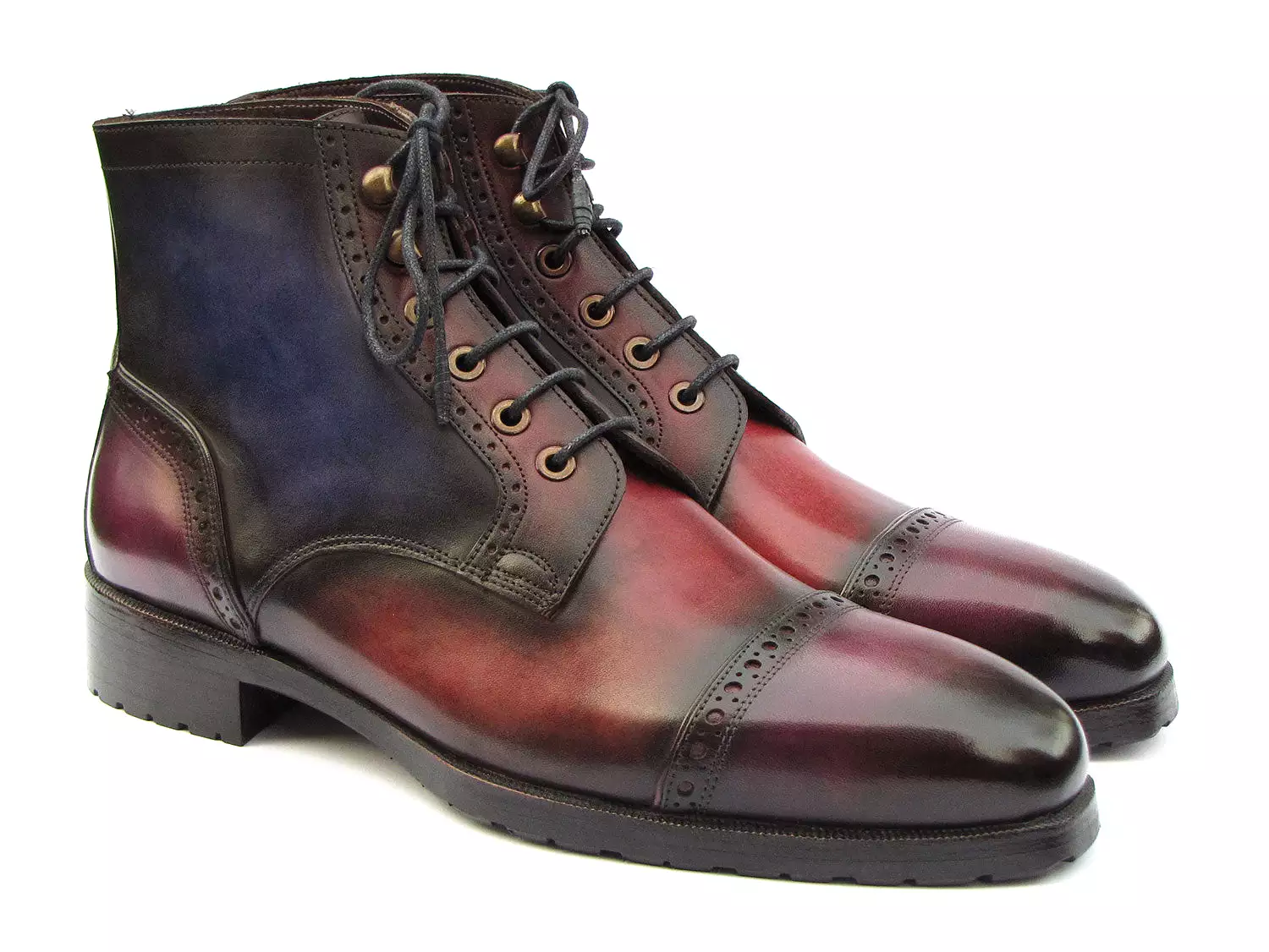 Paul Parkman men's multicolor hand-painted cap toe boots, BT9566-MLT.