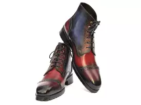 Paul Parkman men's multicolor hand-painted cap toe boots, BT9566-MLT.