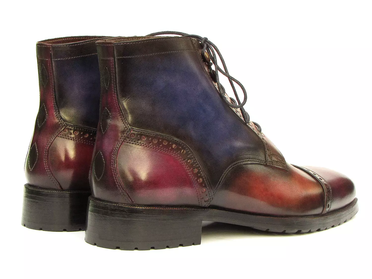 Paul Parkman men's multicolor hand-painted cap toe boots, BT9566-MLT.