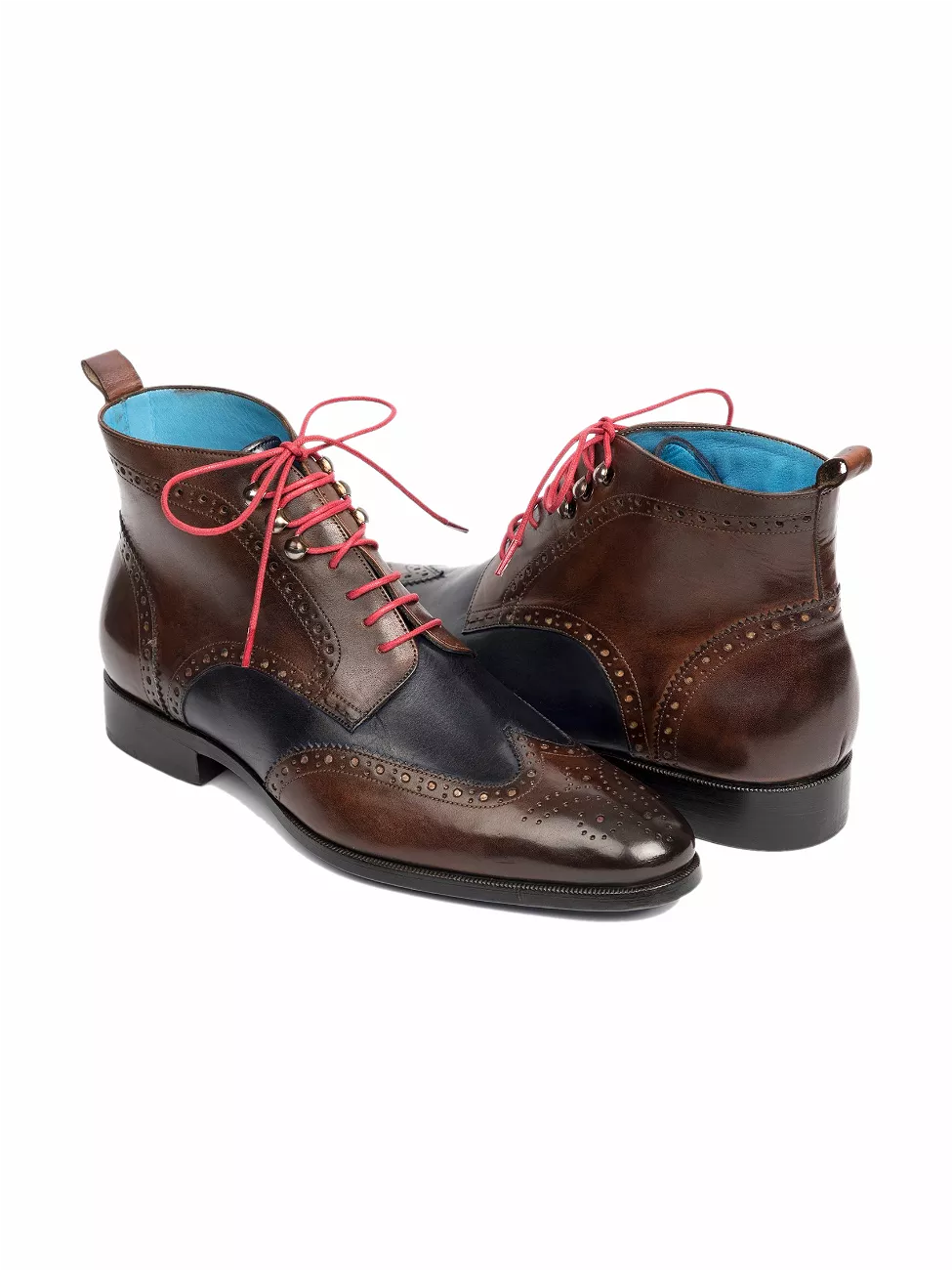 Paul Parkman Men's Wingtip Ankle Boots Brown & Blue - Dual Tone