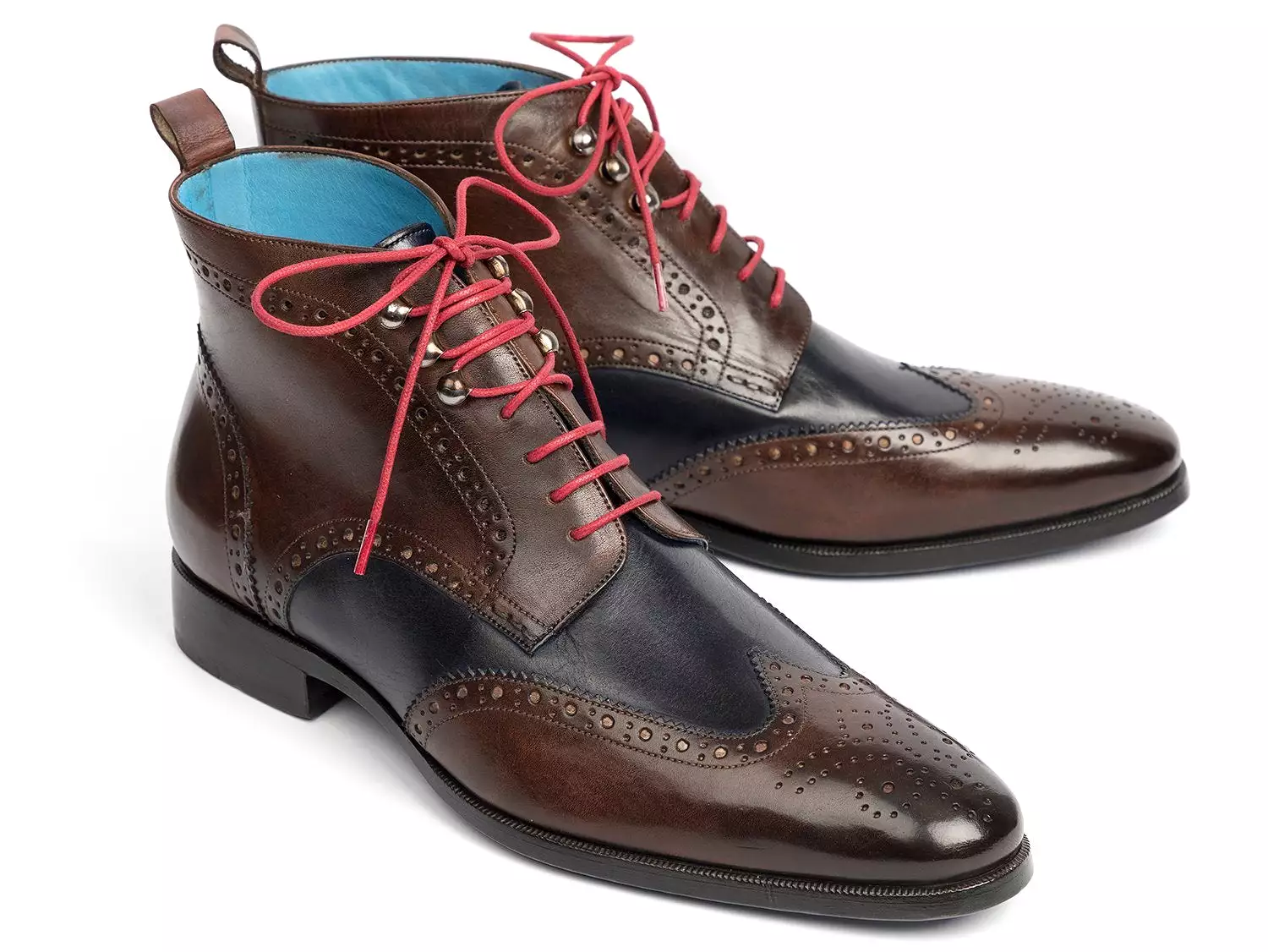 Paul Parkman Men's Wingtip Ankle Boots Brown & Blue - Dual Tone