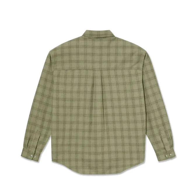 Polar Skate Co. - MITCHELL LS SHIRT | FLANNEL - GREEN and BEIGE