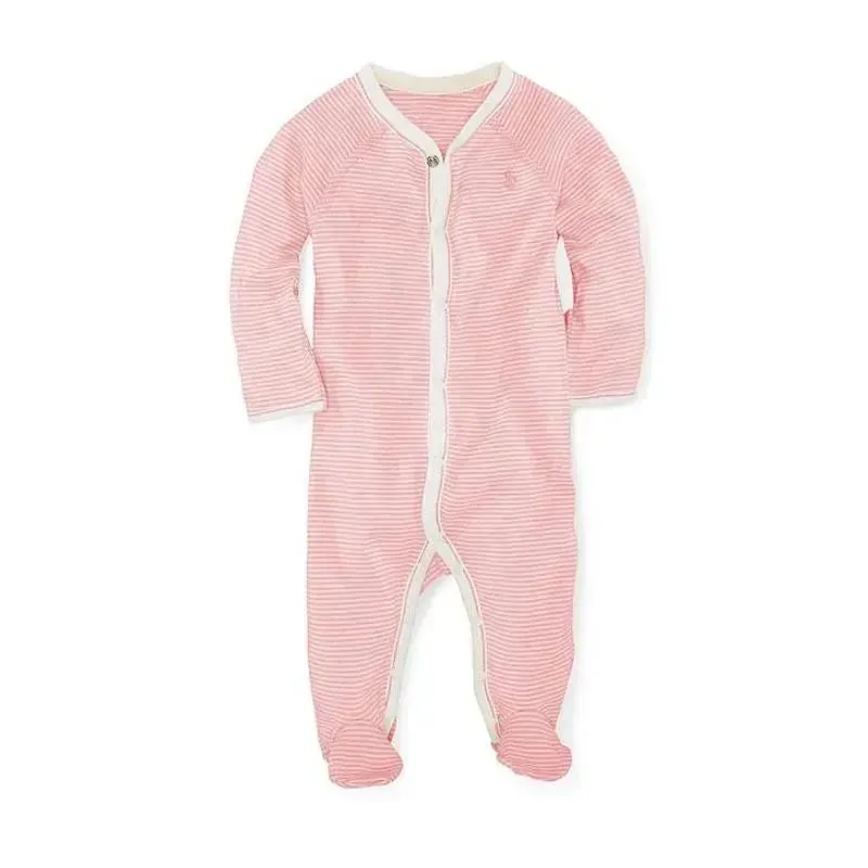 Polo Ralph Lauren Baby - Girls Striped Cotton Paisley Coverall, Pink