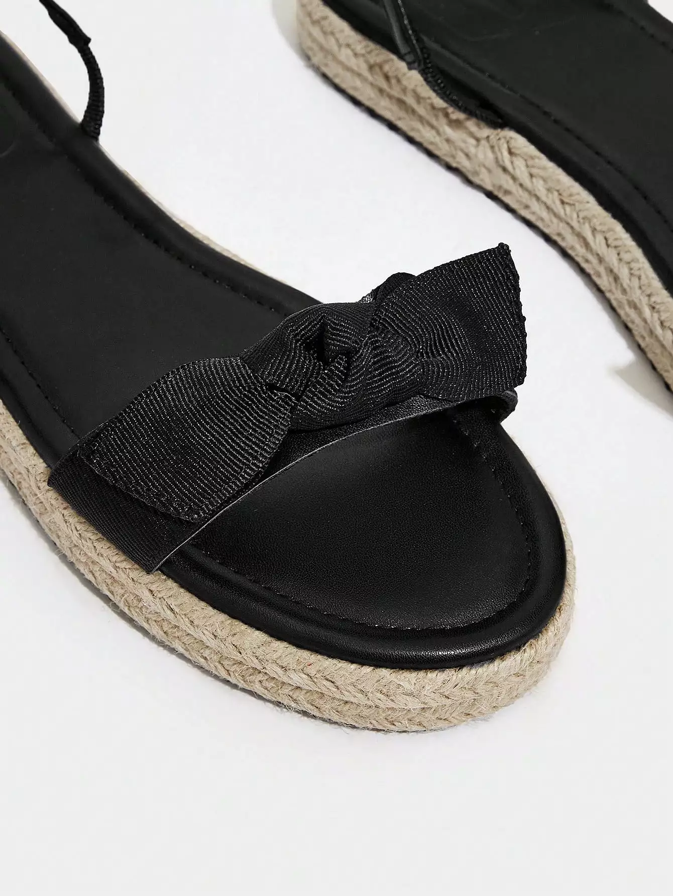 Results: Stylish Black Flat Sandals with Bow Decor, Women's Slingbacks