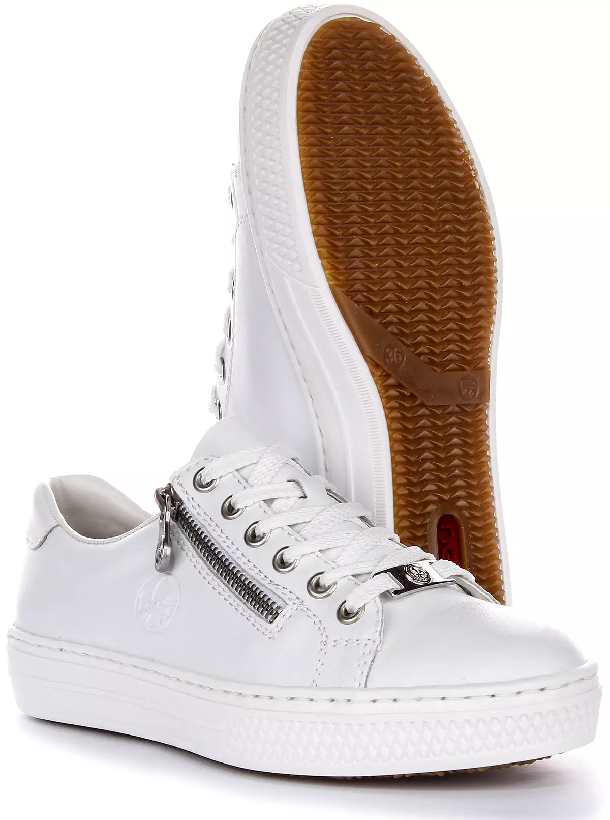 Rieker Women's White Trainers, Model L59L1-83