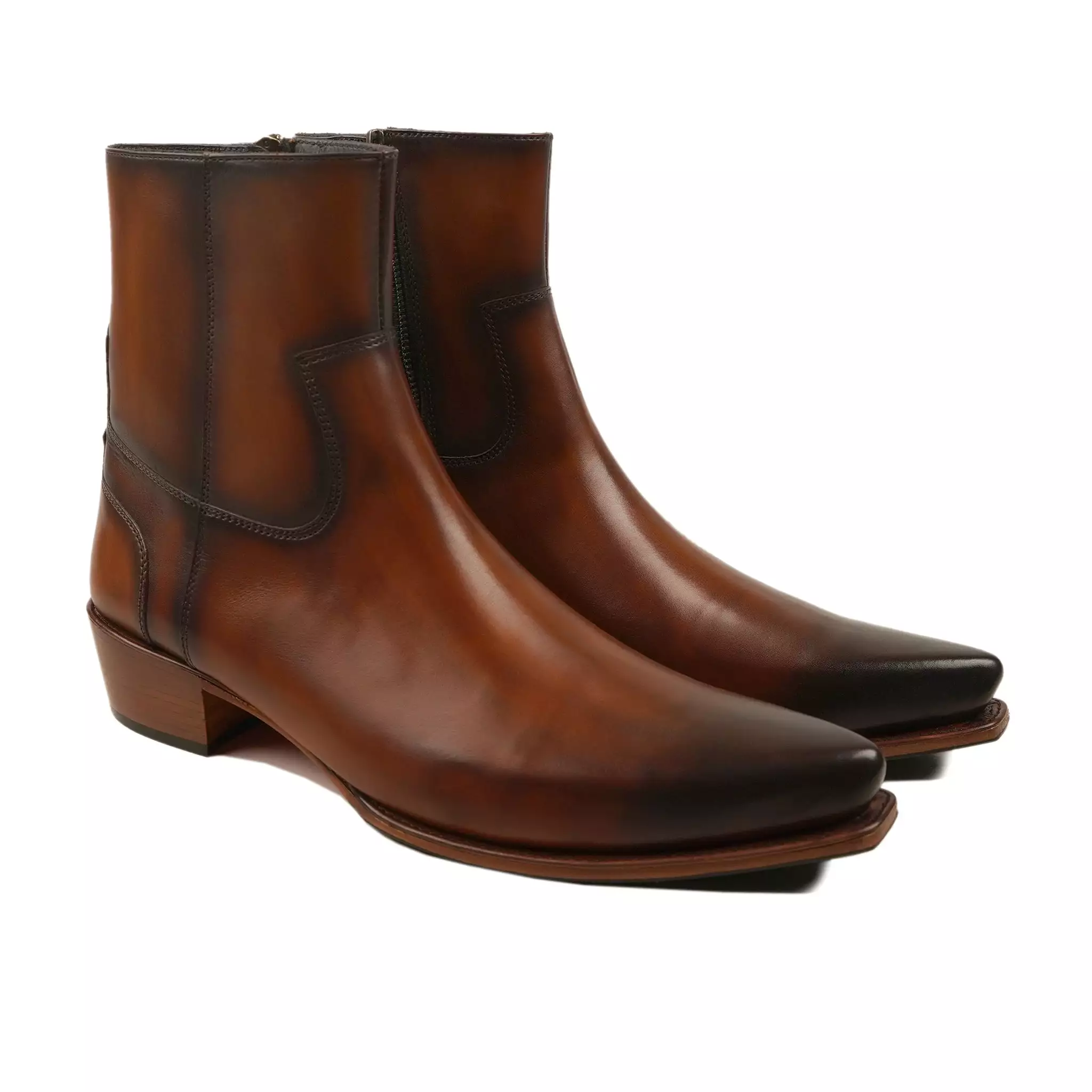 Rogas Men's Burnish Brown Leather Chelsea Boot